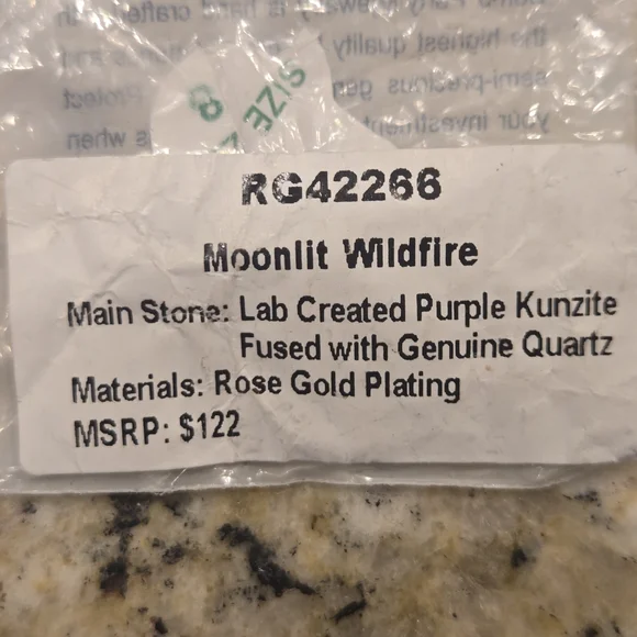 Lab Created Purple Kunzite Fuzed With GENUINE QUARTZ Rose Gold Plating - Picture 5 of 5